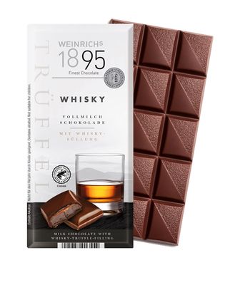 Weinrich&#39;s 1895 Milk Chocolate with Whisky Truffle Bar 3.5 oz (100g)