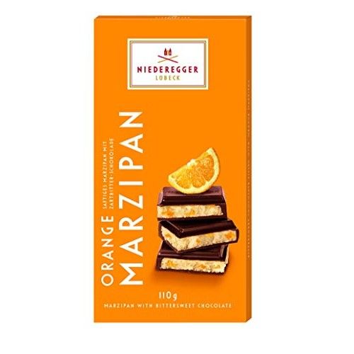 Niederegger Lübeck  Orange Flavored Marzipan Dark Chocolate Bar 3.9 oz (110g)
