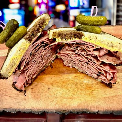 Hot Pastrami Sandwich (All Condiments from Europe) Hot Pastrami Sandwich (All Condiments from Europe)