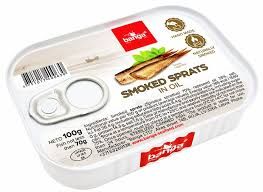 Banga Smoked Sprats in Oil Tin 3.5 oz (100g) Banga Smoked Sprats in Oil Tin 3.5 oz (100g)