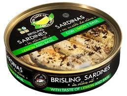 Brivais Vilnis Brisling Sardines in Olive Oil with Taste of Lemon & Basil 5.6 oz (160g) Brivais Vilnis Brisling Sardines in Olive Oil with Taste of Lemon & Basil 5.6 oz (160g)