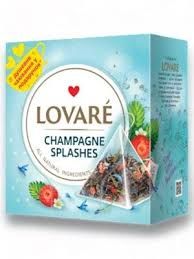 Lovare Champagne Splashes Black &amp; Green 3-D Tea Bags (15 pieces) 1.06 oz (30g)