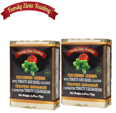 Family Zlota Trading Cream Cheese with Tomato and Basil Flavor 2.5 oz (70g)