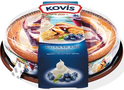 Kovis Catalonian Pie with Yogurt Cream and Blueberry Filling 14.3 oz (400g)
