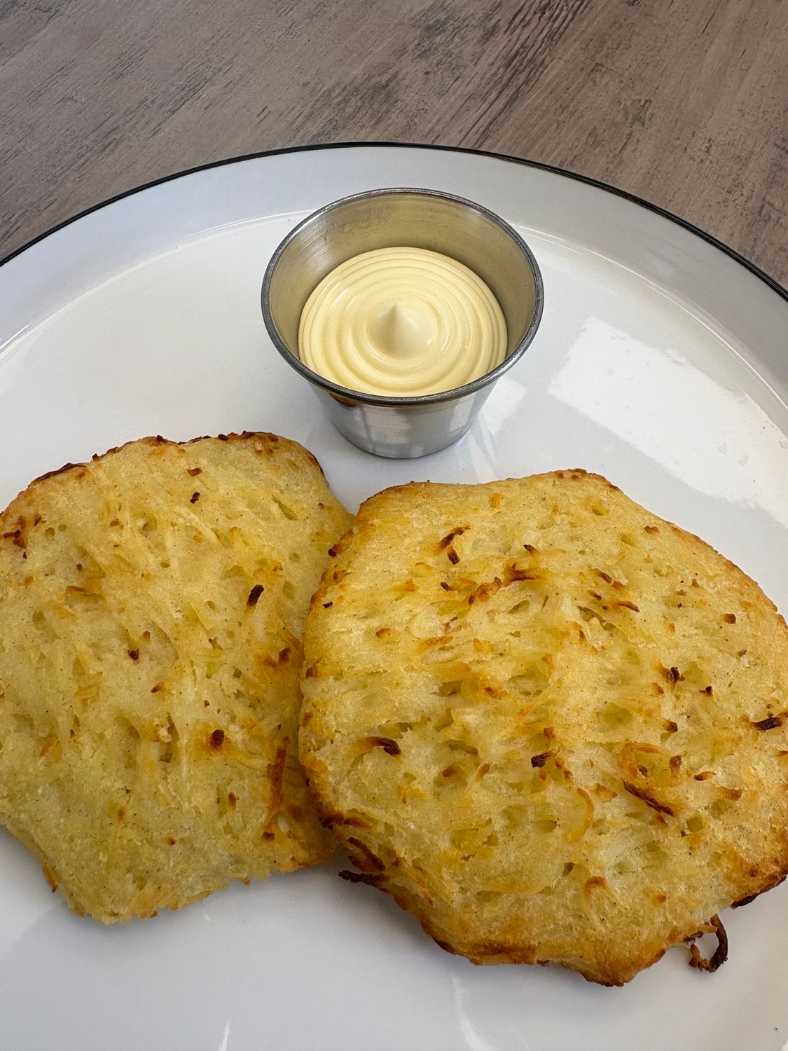 Potato Rosti (Rösti) with Emmental Cheese (2 pieces) Potato Rosti (Rösti) with Emmental Cheese (2 pieces)