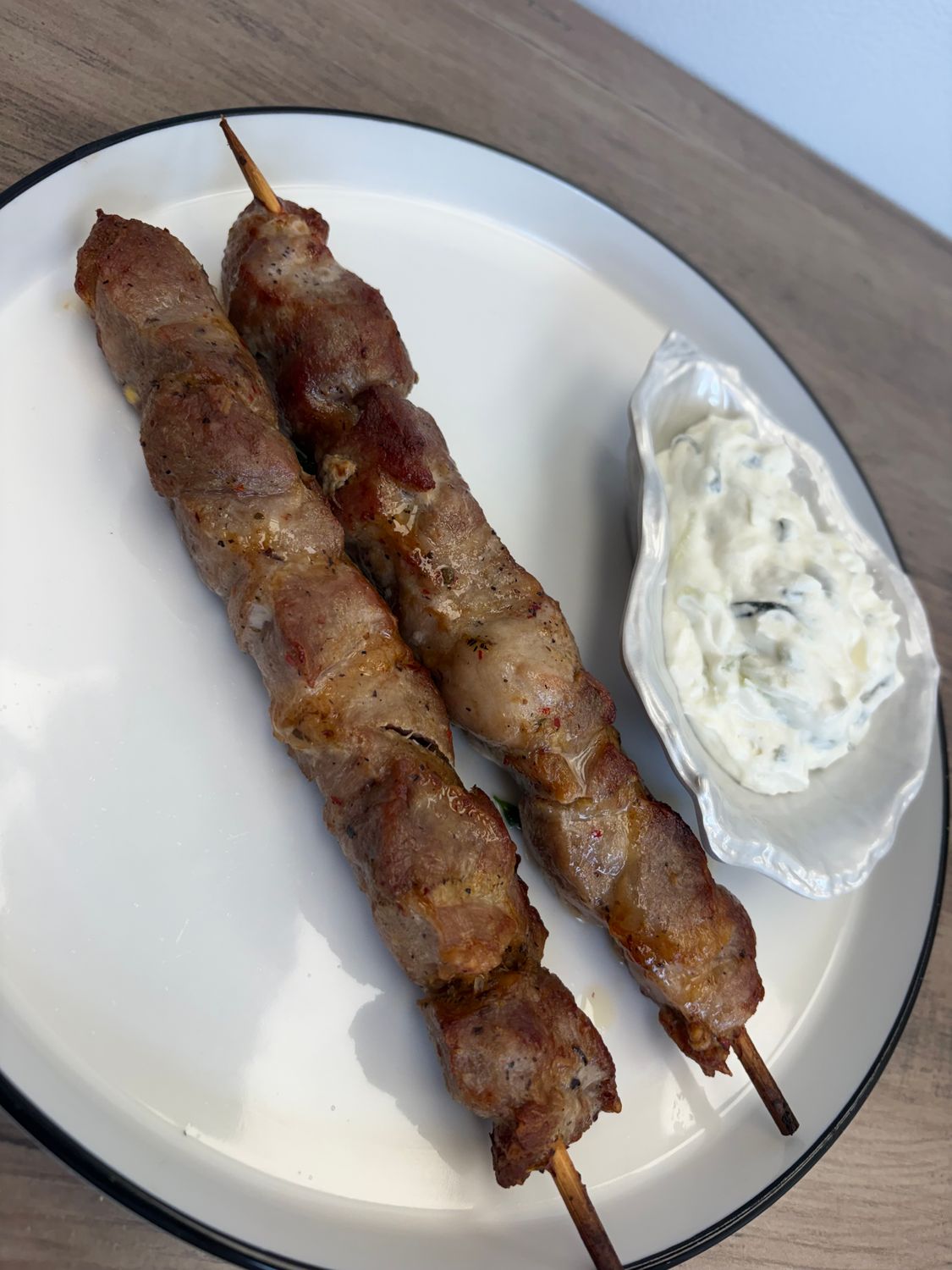 Greek Pork Souvlaki Meat on a Stick (2 pieces)