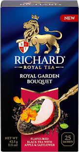 Richard Royal Garden Bouquet Flavored Black Tea with Apple &amp; Safflower Tea Bags (25 sachets) 1.5 oz (42.5g)