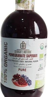 Georgia's Natural 100% Organic Cold Pressed Natural Pomegranate Saperavi Grape Juice 25.4 oz (750ml) Georgia's Natural 100% Organic Cold Pressed Natural Pomegranate Saperavi Grape Juice 25.4 oz (750ml)
