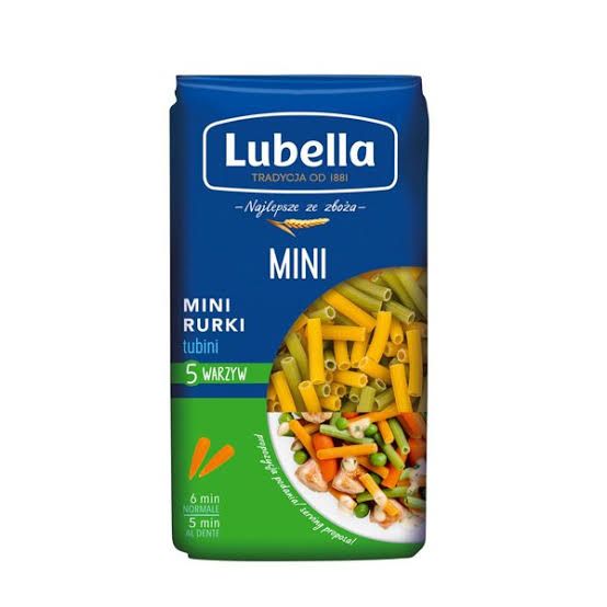 Lubella Pasta Mini Tubes with Vegetables (Macaron Mini Rurki z Warzywami) 14.1 oz (400g) Lubella Pasta Mini Tubes with Vegetables (Macaron Mini Rurki z Warzywami) 14.1 oz (400g)