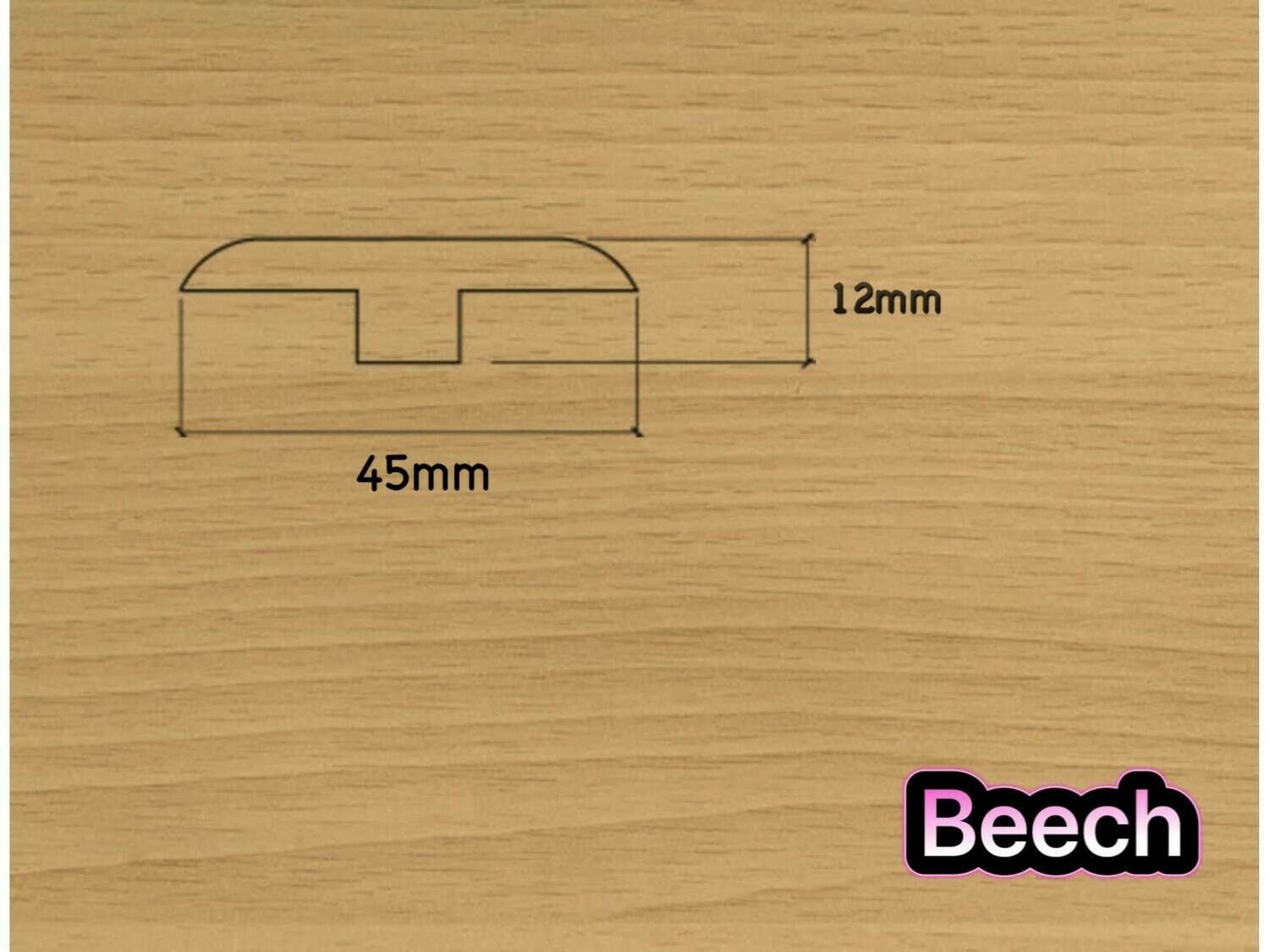 T Section Door Plate Joining Profile 2.7m (3 x 0.9m pieces)