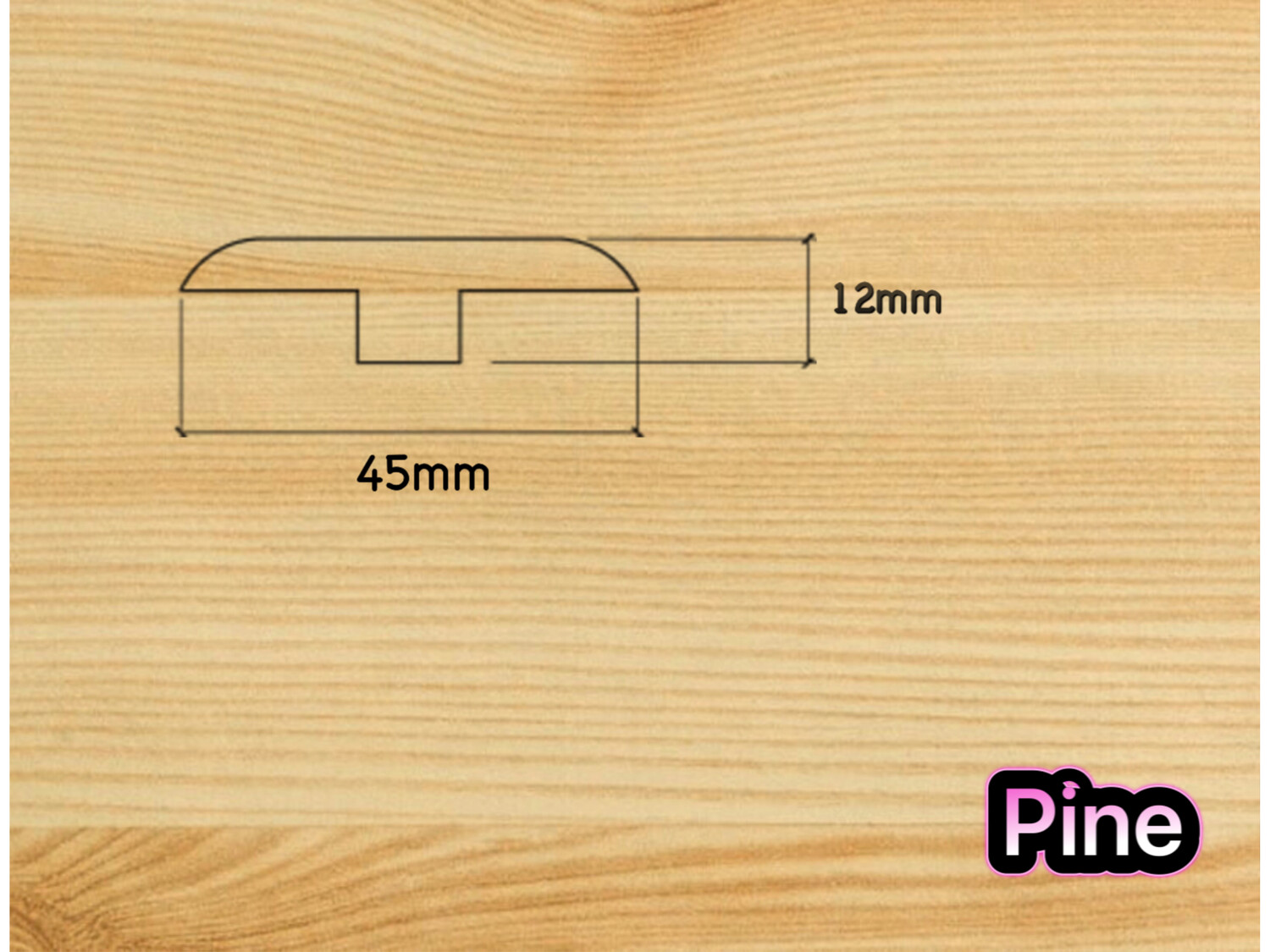 T Section Door Plate Joining Profile 2.7m (3 x 0.9m pieces)