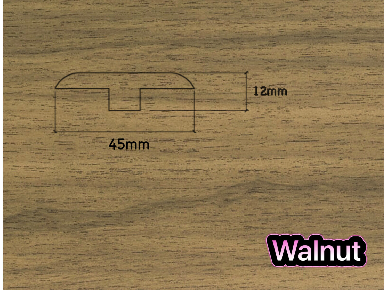 T Section Door Plate Joining Profile 2.7m (3 x 0.9m pieces)