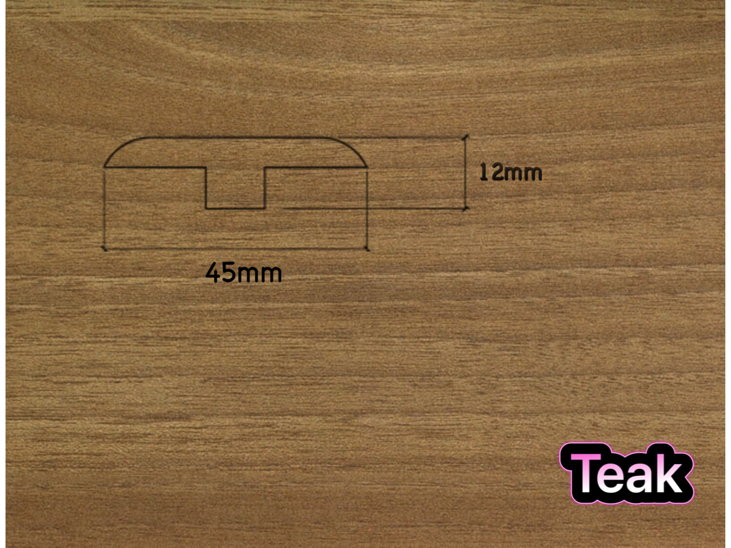 T Section Door Plate Joining Profile 2.7m (3 x 0.9m pieces)