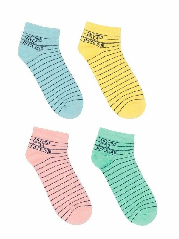 Library Card ankle socks 4-pack (small)
