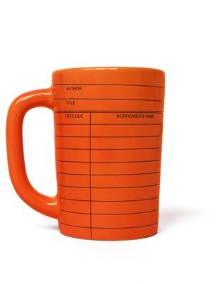 Library Card orange mug