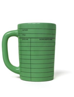Library Card green mug