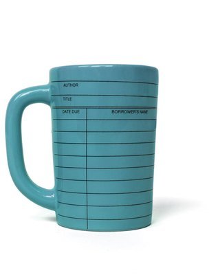 Library Card blue mug