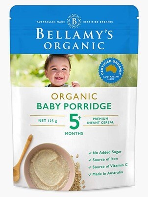 Bellamy&#39;s Organic Baby Porridge 125g 5months plus