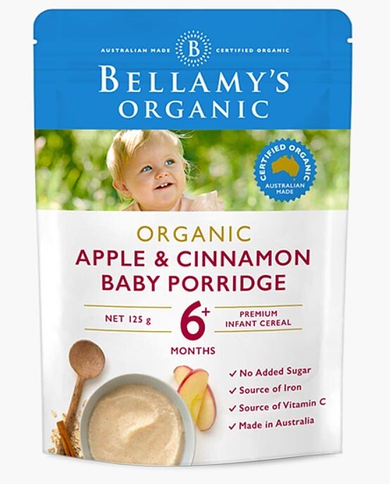 Bellamy&#39;s Organic Apple Baby Porridge 125g 6months plus