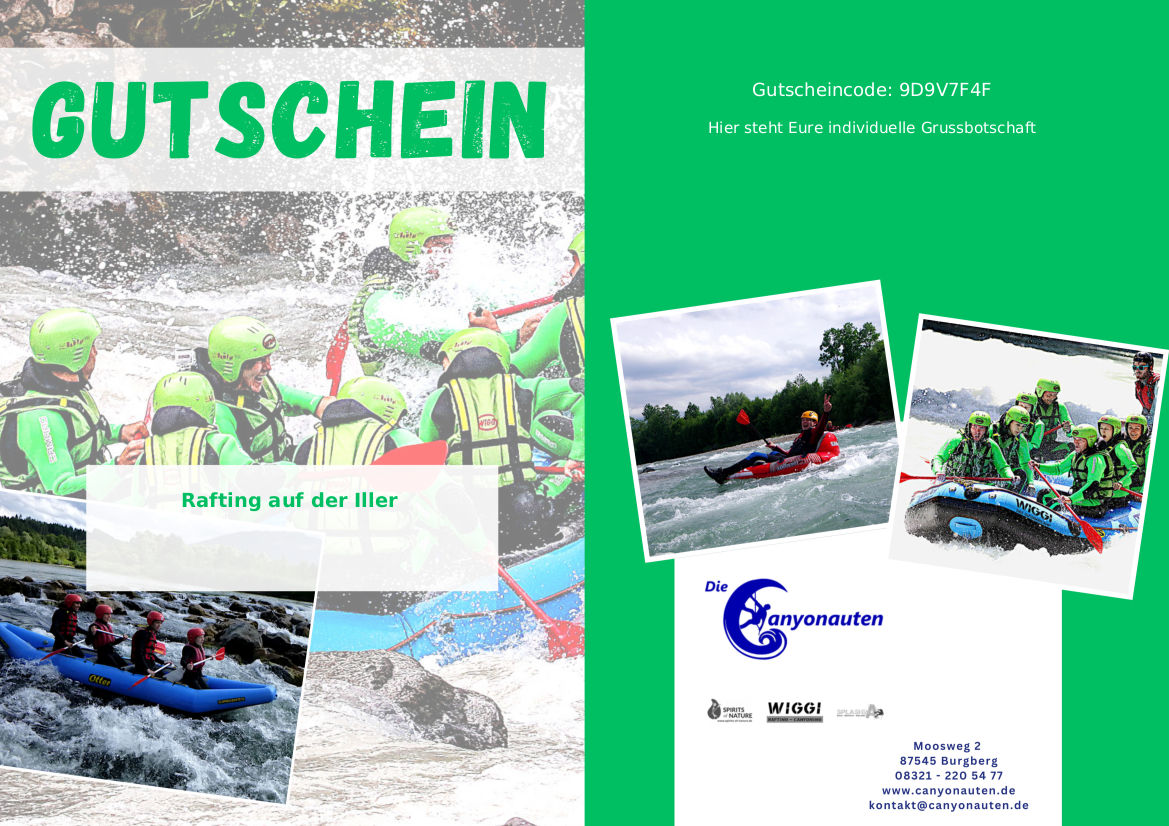 Gutschein Rafting Package Tirol: Imster Schlucht + Ötztaler Ache + Übernachtung