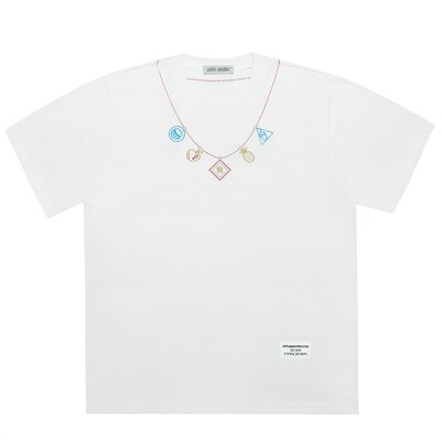 GOOD LUCK EMBROIDERED NECKLACE TEE