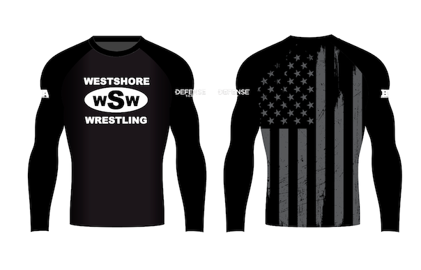 Westshore Long Sleeve Black USA Compression Shirt