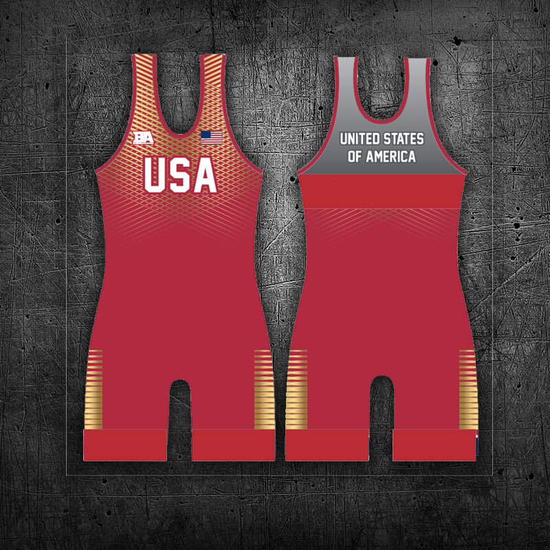 USA WOMENS RED/GOLD  SINGLET