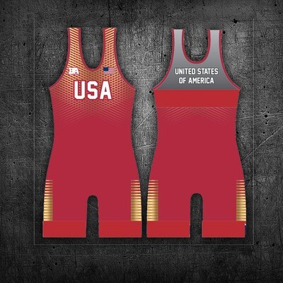 USA WOMENS RED/GOLD SINGLET