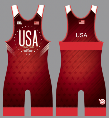 Red USA SINGLET Womens