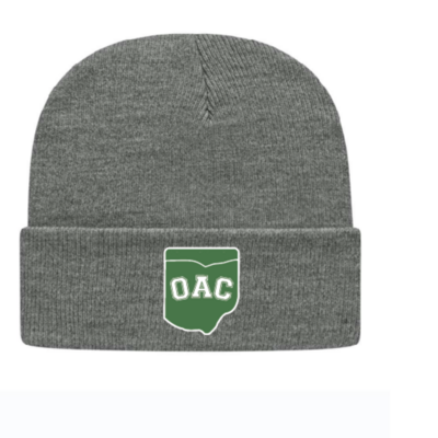 OAC Dark Grey Beanie Green logo