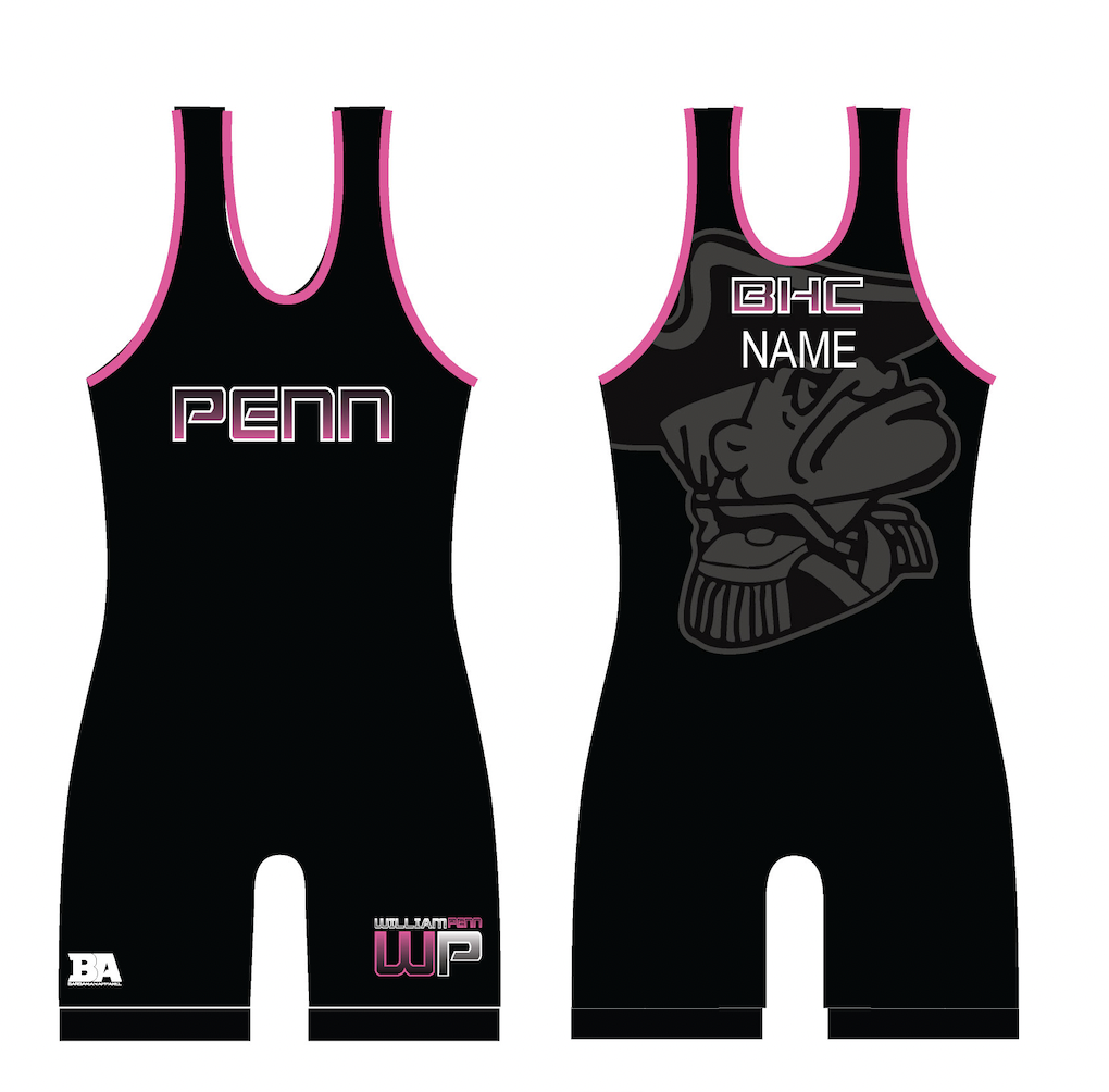 William Penn Black/Pink Singlet