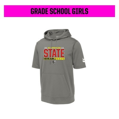 OAC 2024 GRADE SCHOOL GIRLS State Grey Short Sleeve Hoodie