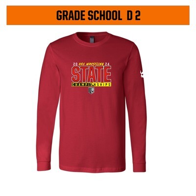 OAC 2024 GRADE SCHOOL D2 State Red Long Sleeve