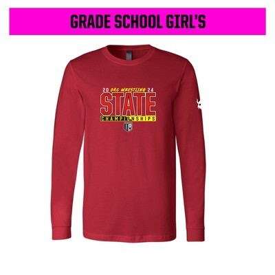 OAC 2024 GRADE SCHOOL GIRLS State Red Long Sleeve