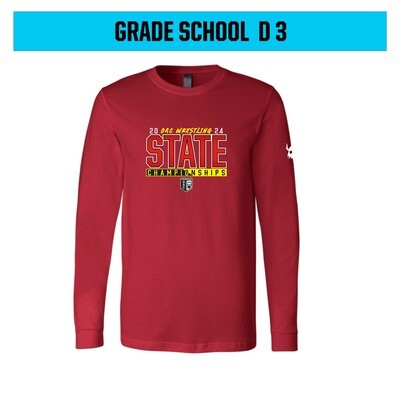 OAC 2024 GRADE SCHOOL D3 State Red Long Sleeve