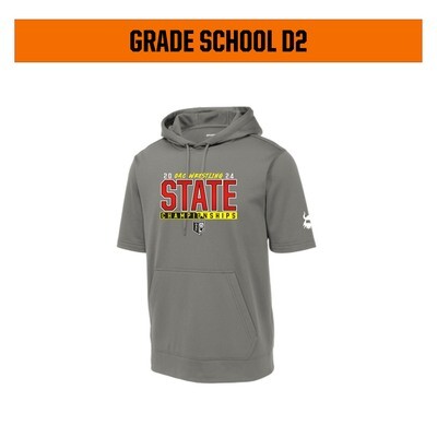 OAC 2024 Grade School D2 State Grey Short Sleeve Hoodie