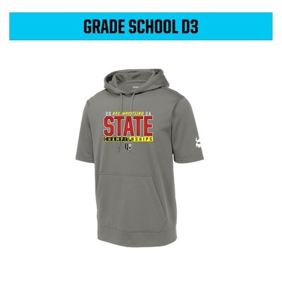 OAC 2024 Grade School D3 State Grey Short Sleeve Hoodie