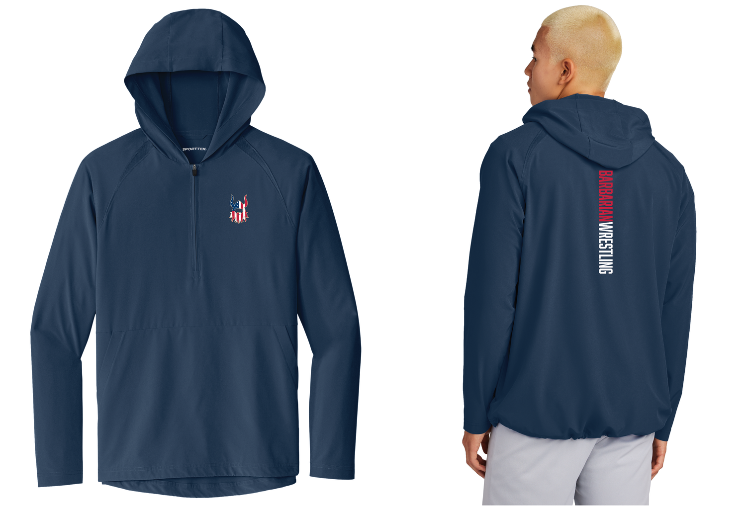 BA USA Long Sleeve Hooded Pullover Navy