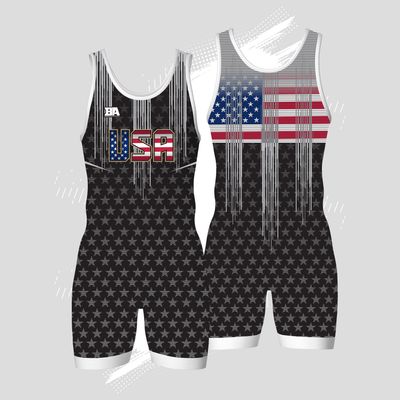 BLACK USA SINGLET