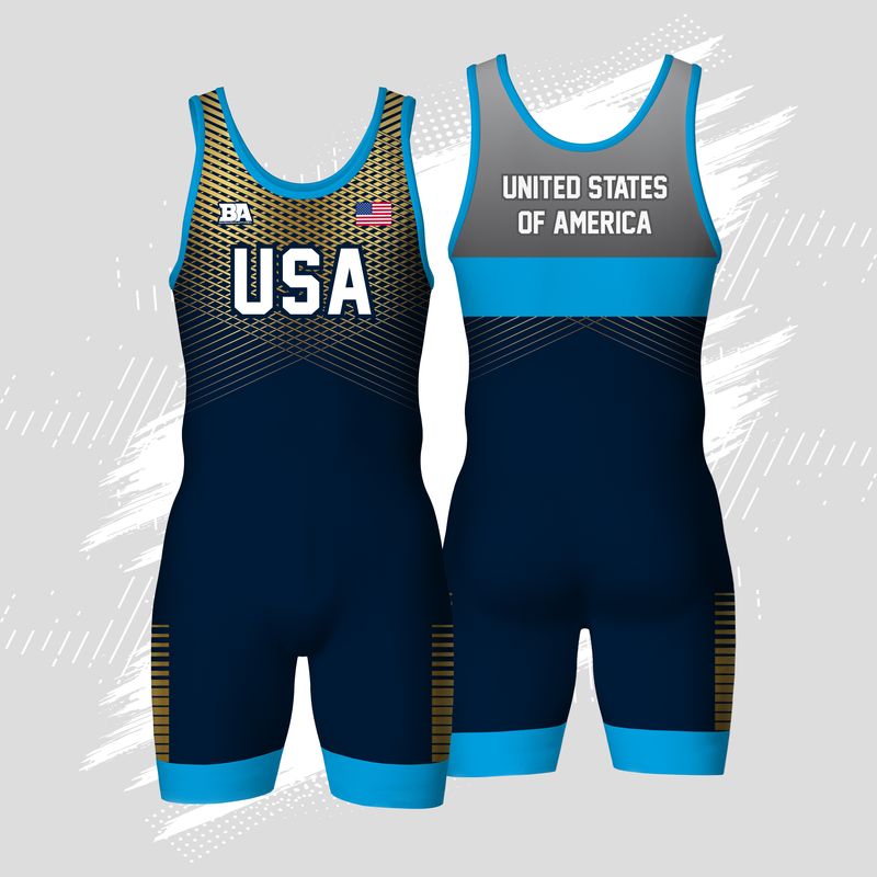 USA BARBARIAN SINGLET BLUE/GOLD