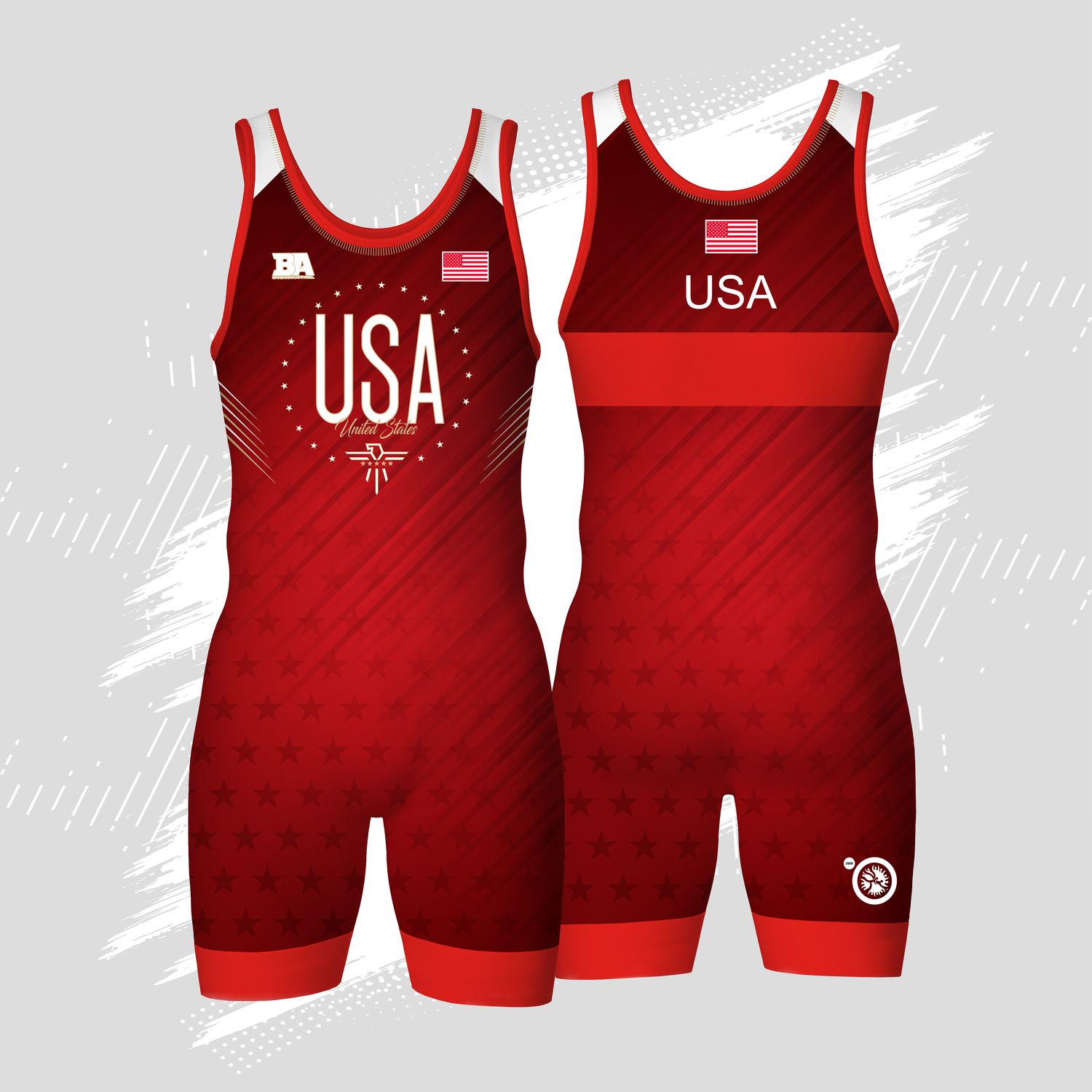 Red USA SINGLET