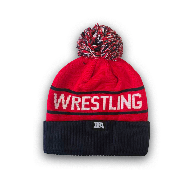 Barbarian Red/White/Blue Pom Beanie