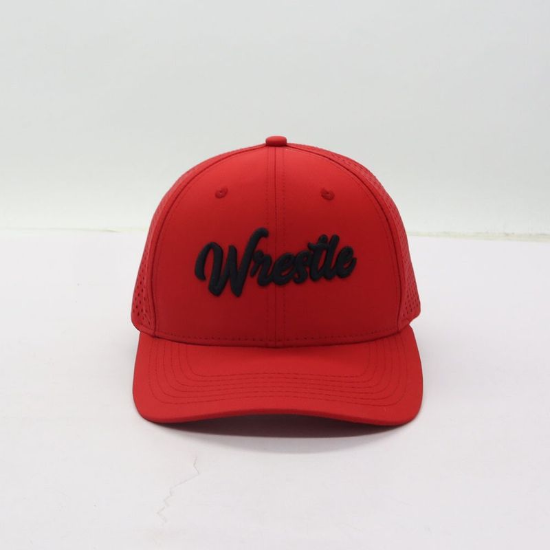 Red Wrestle Laser Mesh Hat