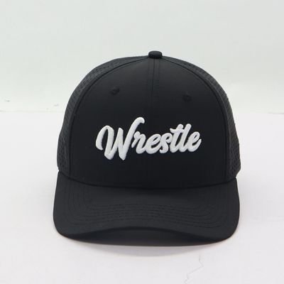 Black Wrestle Laser Mesh Hat