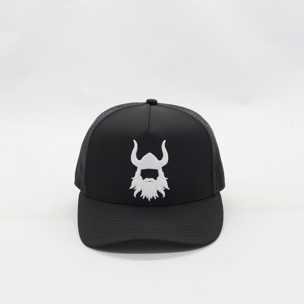 Warrior Black 5 Panel Laser Mesh Hat