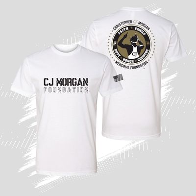 CJ Morgan Foundation White Tri-blend Shirt