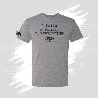 Faith, Family, FIVE POINT Triblend Shirt