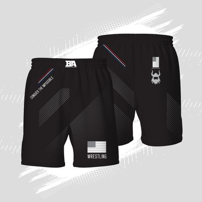 BA Black &amp; Grey Fight Shorts