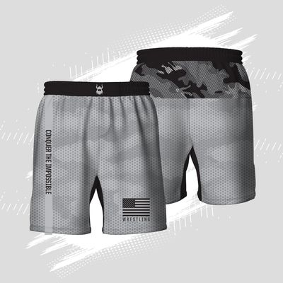 Grey Camo Fight Shorts