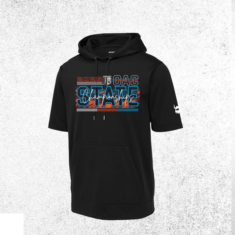 OAC 2025 State Black Short Sleeve Hoodie